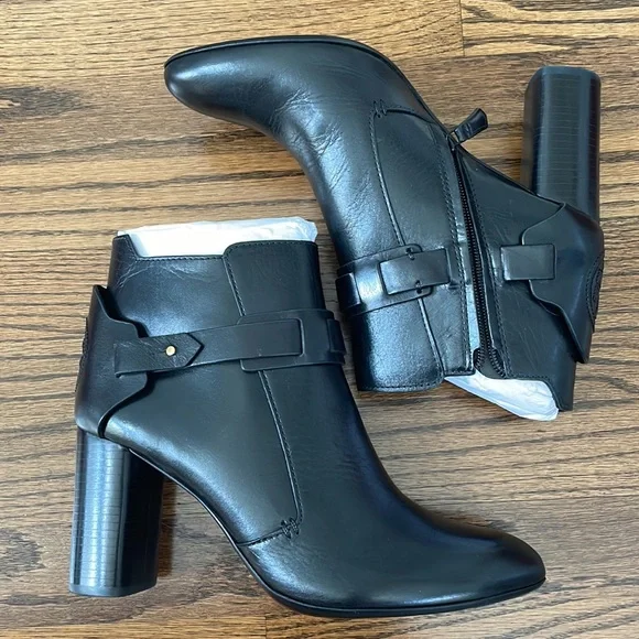 Tory Burch Colton 85MM Galleon Leather Bootie in Perfect Black